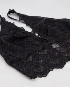 Lace Plunge Bralette Top Saboteur Black