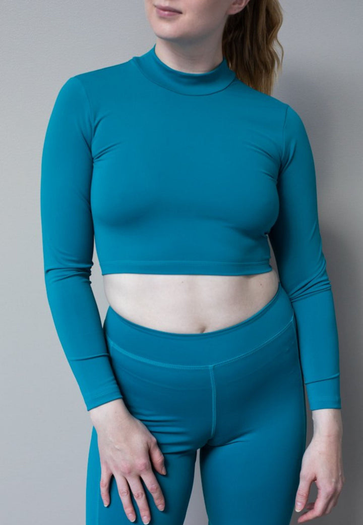 REVOEL - Liza Long Sleeve Wrap Shirt Turquoise