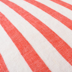 Linen Duvet Cover Set Red Stripe