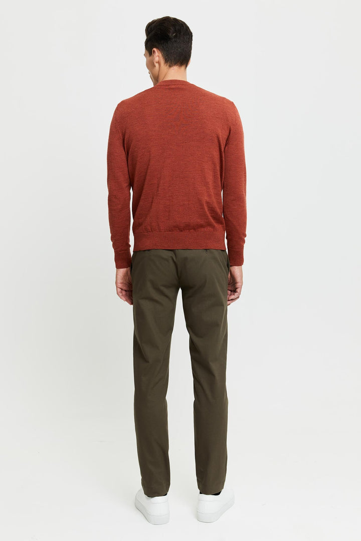 FRENN - Daniel Extra Fine Merino Wool Pullover Red
