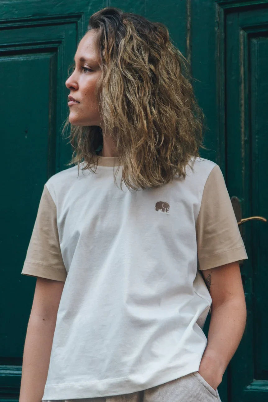 Women's Color Block T-Shirt Natural