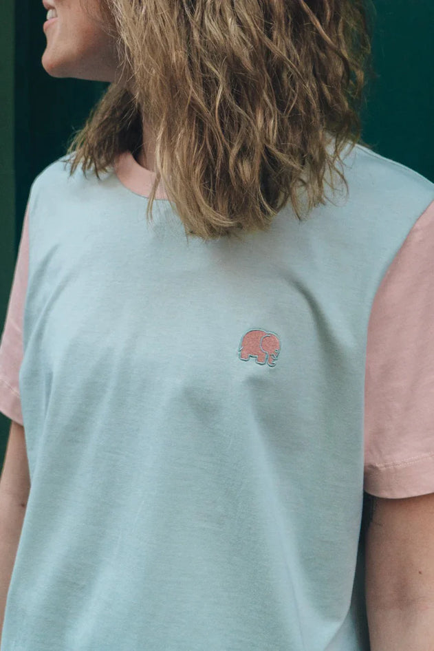 Women's Color Block T-Shirt Mint Green