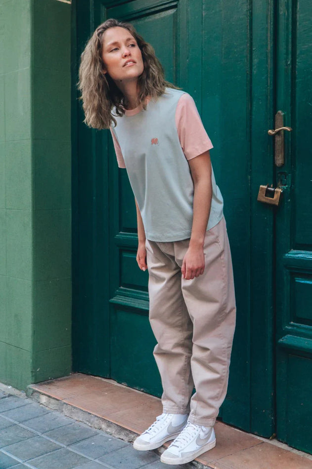 Women's Color Block T-Shirt Mint Green