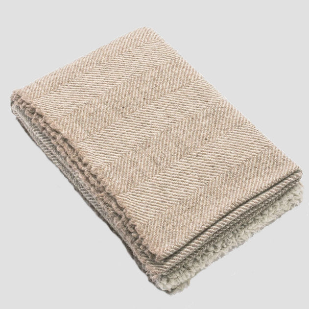Wool Blanket Herringbone Oak