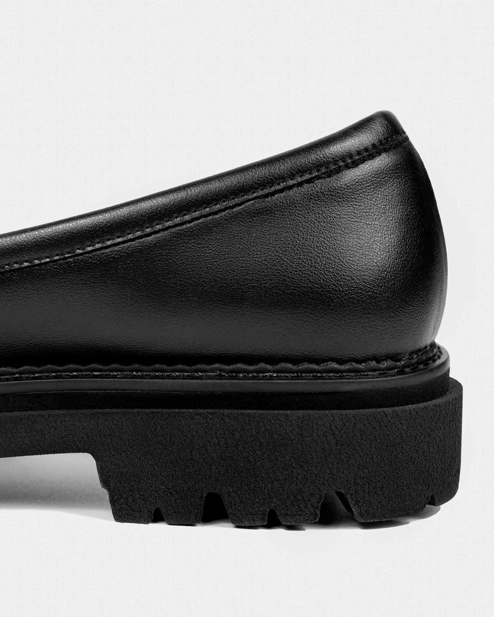 BOHEMA - Chunky Loafers Grape Leather Loafers Black