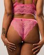 UNDERSTATEMENT - Satin Lace Bikini Tanga Bubblegum Pink, image no.4