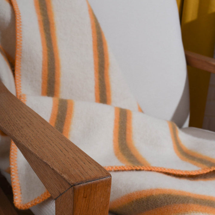 Homehagen - Wool Blanket Yellow/Khaki Stripe