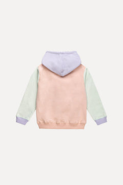 Kid's Color Block Hoodie Pale Pink