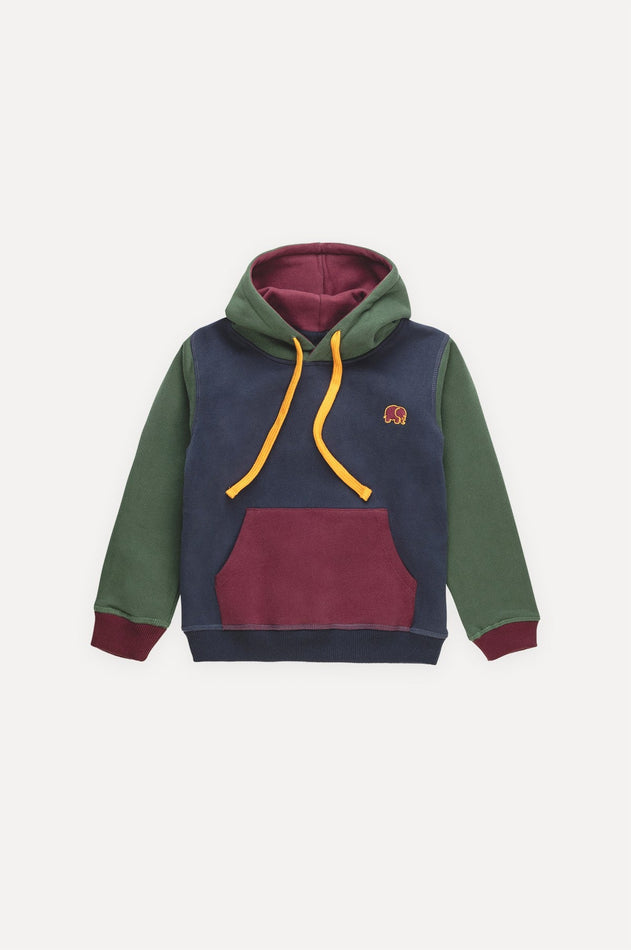 Kids' Color Block Hoodie Trendsplant Blue