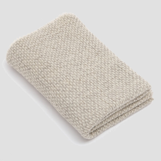 Wool Blanket Textured Light Grey