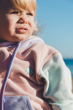 Kid's Color Block Hoodie Pale Pink