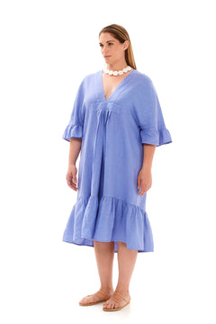 Cami Linen Dress Blue