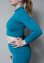 REVOEL - Liza Long Sleeve Wrap Shirt Turquoise, image no.6