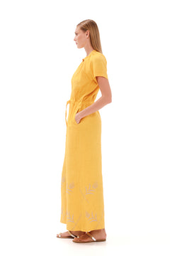 Linen Jumpsuit Yellow