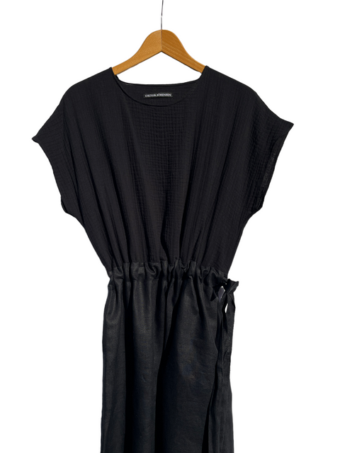 Corisia Dress Black Organic Double Gauze/Linen