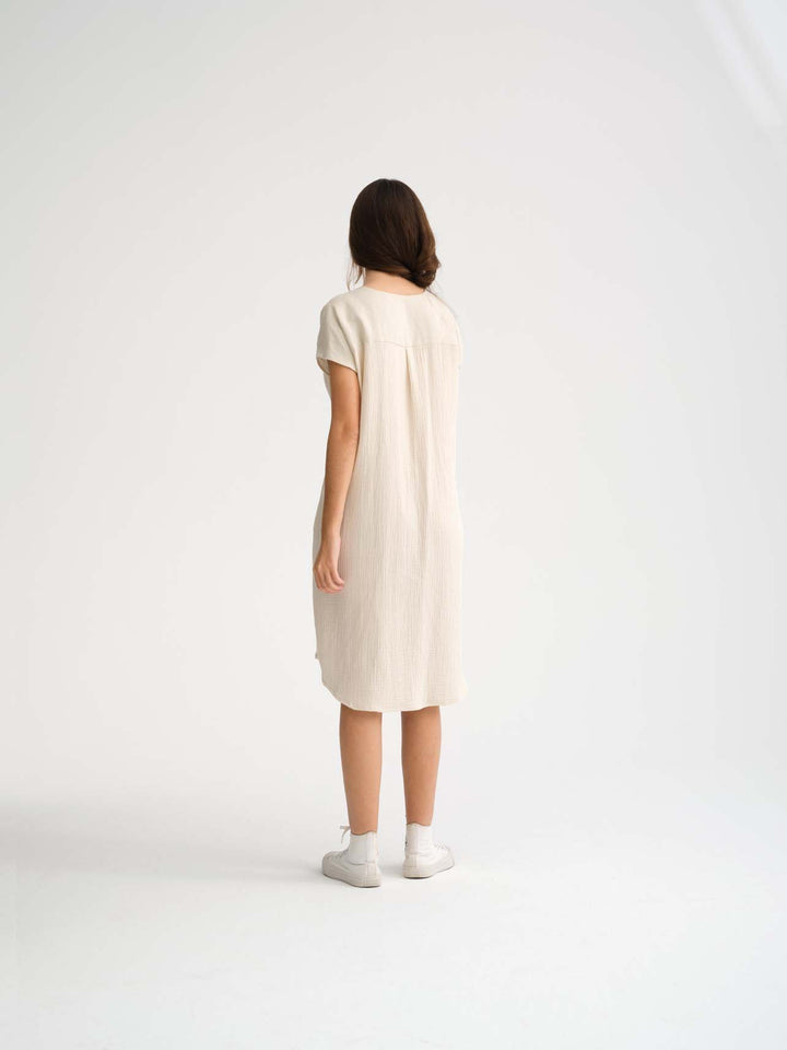 Cecilia Sörensen - Alcea Dress Sand Organic Double Gauze