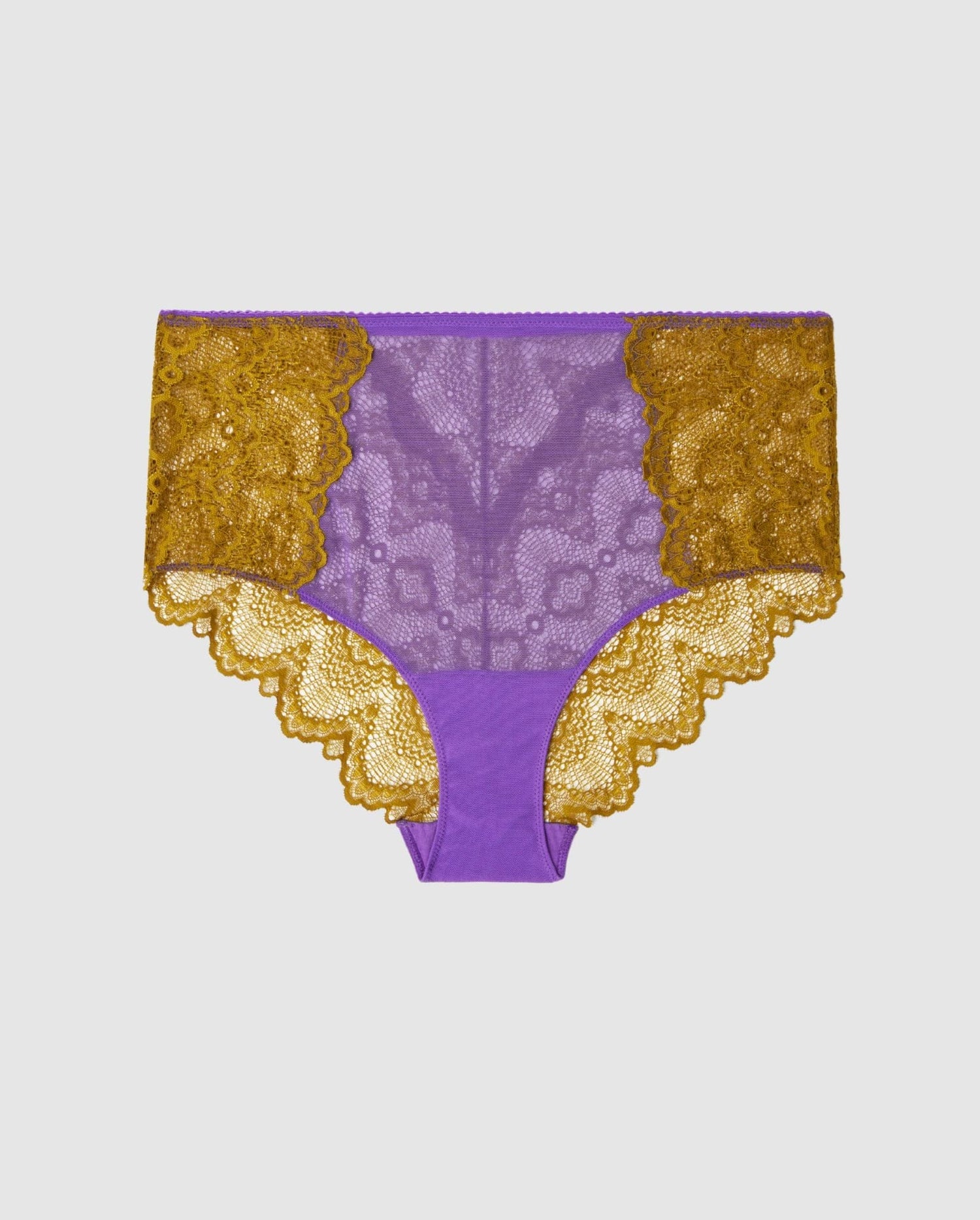 Lace Mesh Highwaist Briefs Olive/Lavender