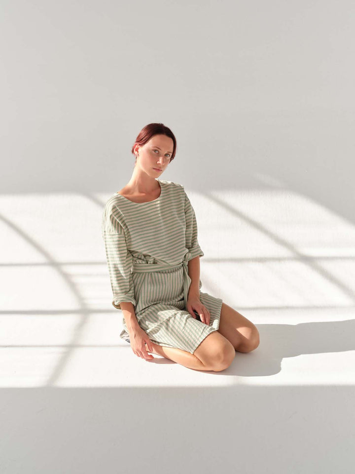 Cecilia Sörensen - Casuarina Dress Organic Stripes Jacquard