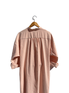 Oval Shirt Dress Stripes Coral