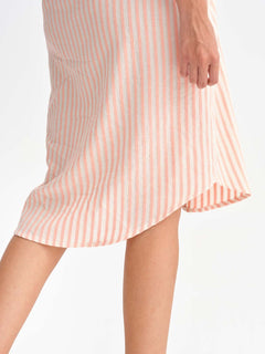 Oval Shirt Dress Stripes Coral