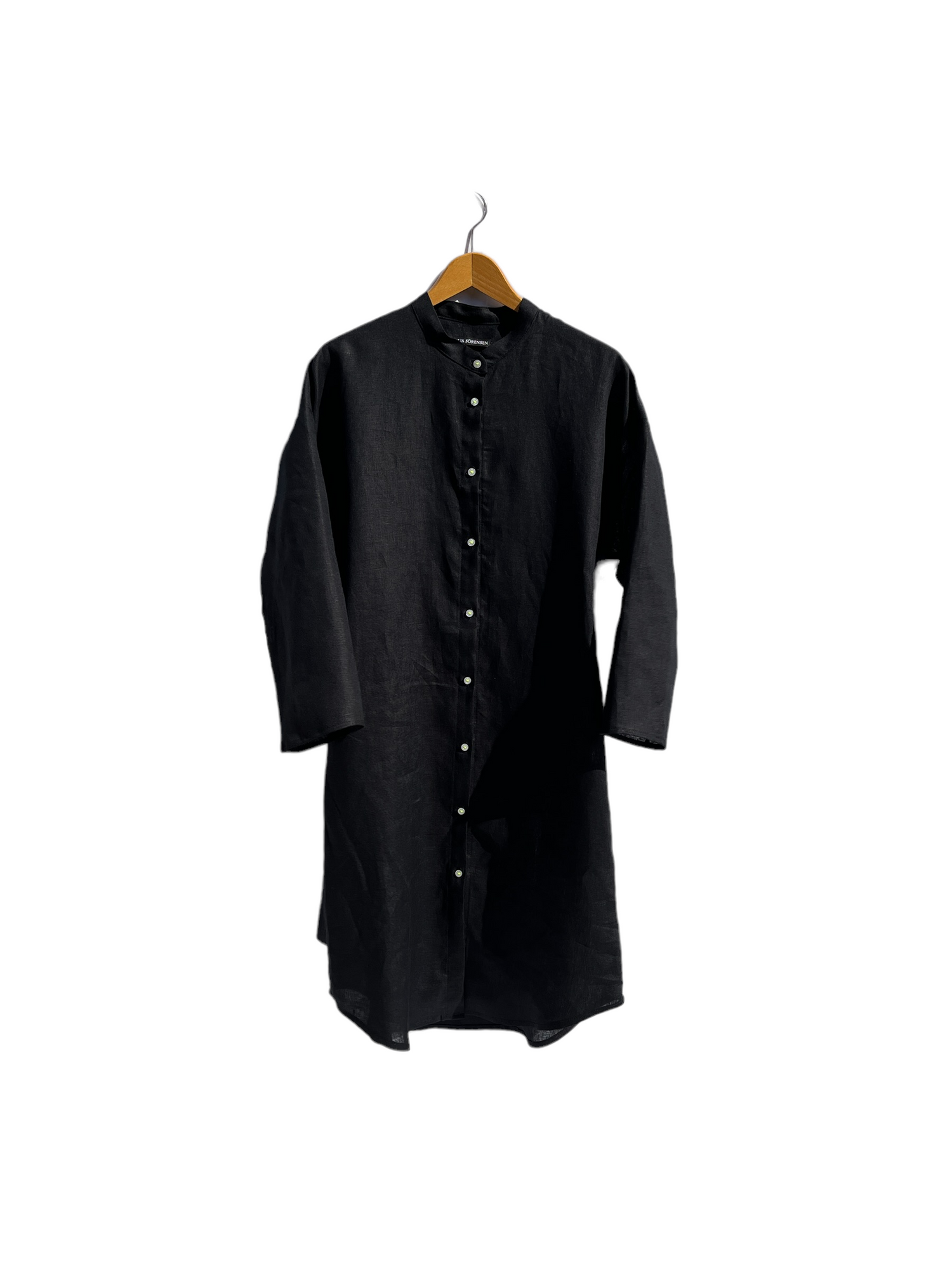 Oval Shirt Dress Winter Linen Black