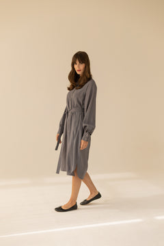 Shirt Dress Midi Grey