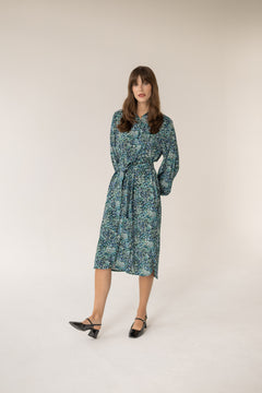 Shirt Dress Midi Small Print