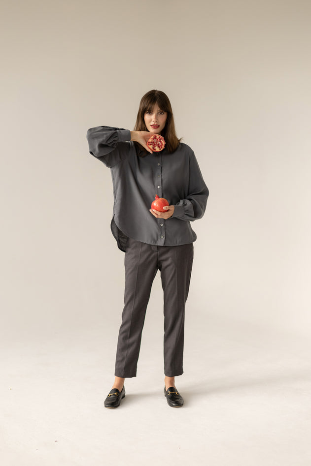 Noel Button-up Shirt Grey