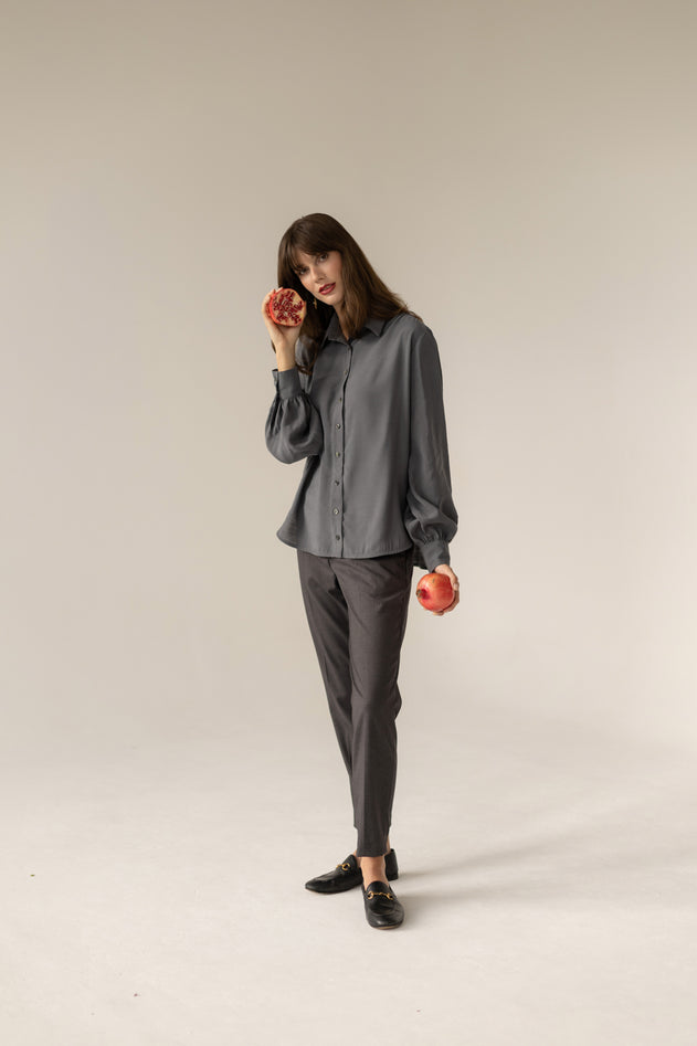 Noel Button-up Shirt Grey