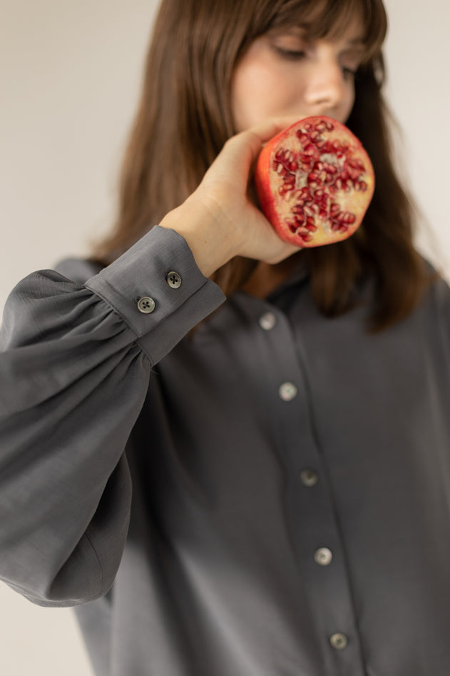 Noel Button-up Shirt Grey