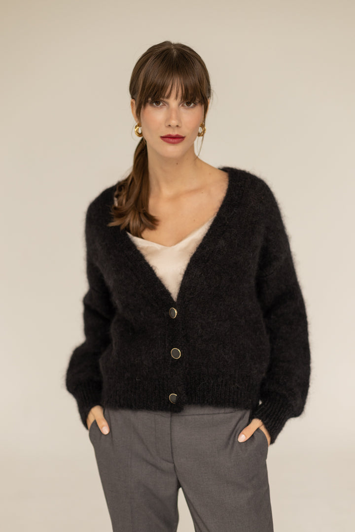 Mia Mohair Cardigan Black