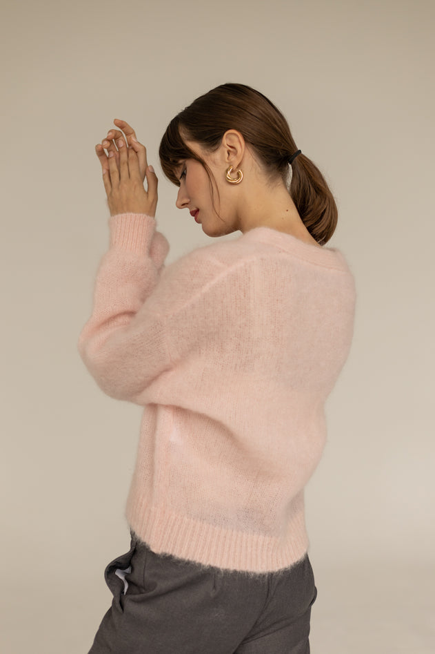 Mia Mohair Cardigan Pink