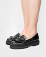 BOHEMA - Chunky Loafers Grape Leather Loafers Black, image no.2