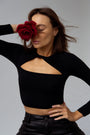 Saint Body - Crop Top With A Layered Neckline, image no.2