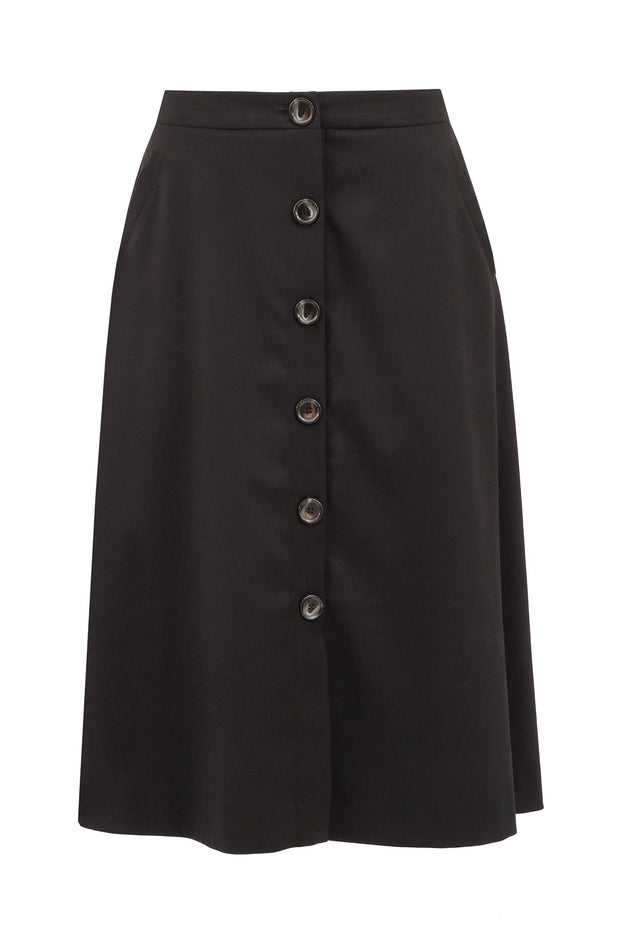 Button Skirt Black