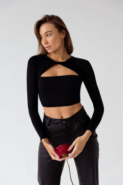 Crop Top With A Layered Neckline