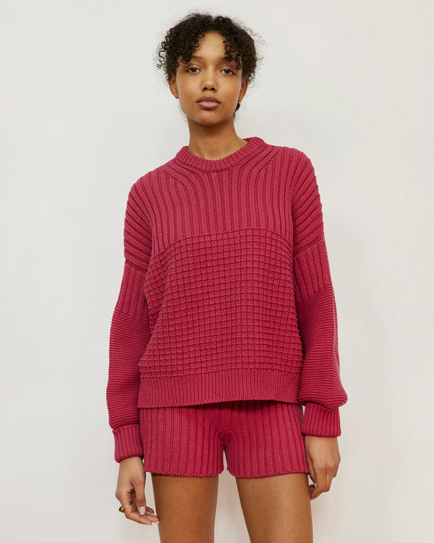 Delčia Cotton Sweater Rhubarb Red