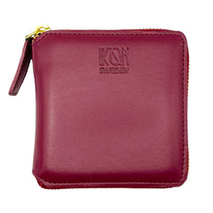 Kivik Apple Leather Small Zip Wallet Wine Red