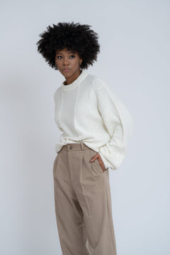 Cozy Wool & Cashmere Blend Jumper Ecru