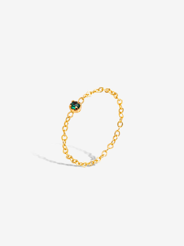 Alban Chain Ring Émeraude Green