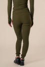 Copenhagen Cartel - Algae Ribbed OCN Weed® Leggings Army Green, image no.3