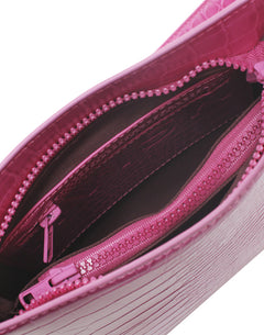Amble Bag Small Matte Croco Ultra Pink