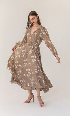 Magnolia Beige Silk Dress