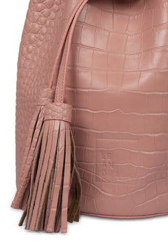Leandra Bucket Bag Croco Soft Pink
