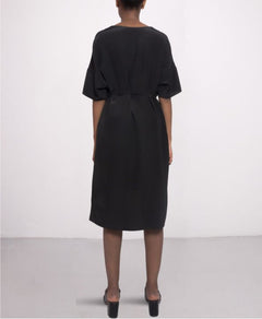 Day Knee-length Silk Dress Black