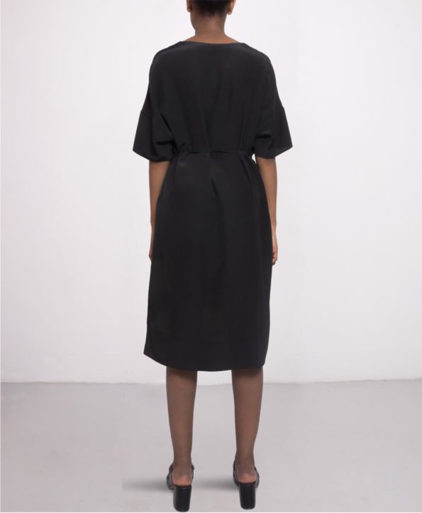 Day Knee-length Silk Dress Black