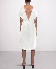 Knee-length Silk Dress Off White