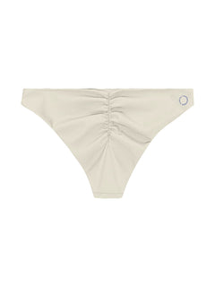 Batur Ruched Bikini Bottom Shell White