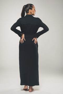 Maxi Shirt Dress Black
