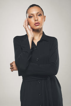 Maxi Shirt Dress Black